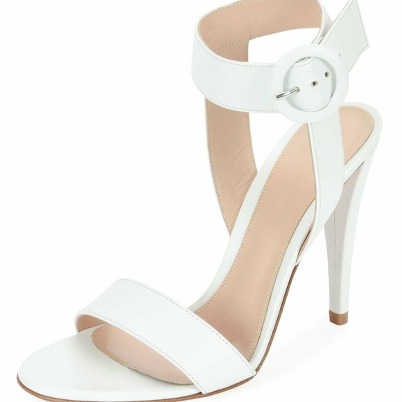 Gianvito Rossi Elyse Leather heel WHITE 38.5 - Picture 1 of 6